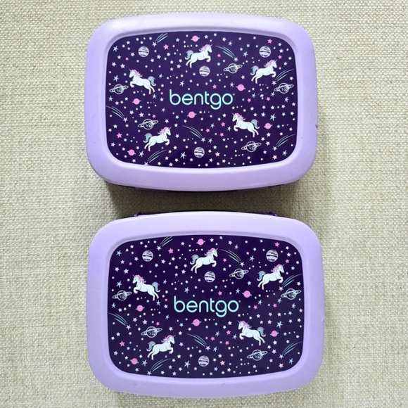 Bentgo Other - Set of 2 Bentgo Kids Lunch Boxes Durable/Leak-Proof 5 Compartment Purple Unicorn